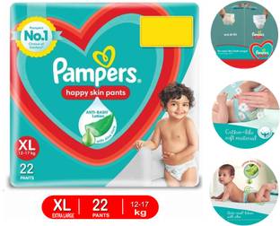 Pampers Pamper Happy Skin Pants Value Pack With Anti Rash Lotion - XL