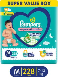 Pampers Complete Skin Comfort Pants, Anti-rash blanket, Lotion with VitaminE & Aloe Vera - M