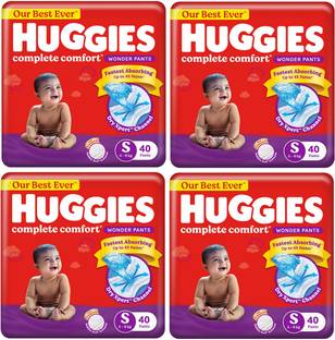 Huggies Wonder Pants Small (S) Size Baby Diaper Pants S-40 (PACK OF 4) - S