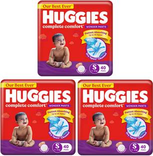Huggies Wonder Pants Small (S) Size Baby Diaper Pants S-40 (PACK OF 3) - S