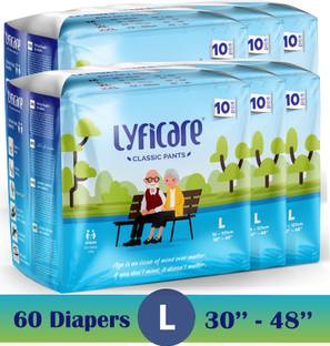 lyficare Classic Pants | Waist Size (30-48 Inch) Adult Diapers - L