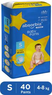 ABSORBIA Premium Baby diaper Pants | Small| 3-8 Kg - S