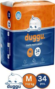 Duggu Soft Baby Diaper Pants | 7-12 kg | Up to 10 Hours Absorption | Pack of 1 - M