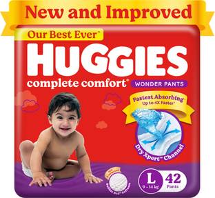 Huggies Complete Comfort Wonder Pants, India's Fastest Absorbing Diaper | - L