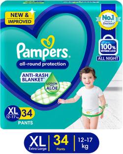 Pampers Anti-Rush Blanket With Aloe Lotion Pant Diaper - XL