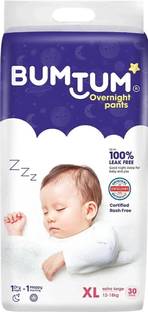 BUMTUM Baby Overnight Diaper Pants, Chamomile Microbial Layer Protection - XL
