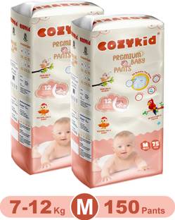 COZYKID Easy Dry Pull-Up Diapers Pants with Rash & 12 hrs Leak Protection | Pack of 2 - M