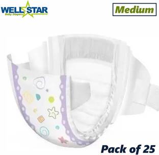 Wellstar Super Soft Baby Diaper (Open Tape) with High Absorb Technology Medium - M