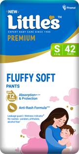 Little's Comfy Baby Pants Diapers with Wetness Indicator and 12 hours Absorption | Small | 42 Count - S