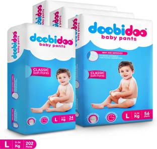 Doobidoo Newly Improved Classic Soft Diaper Anti-Leak Highly Absorbent Baby Pant 9-14 Kg - L