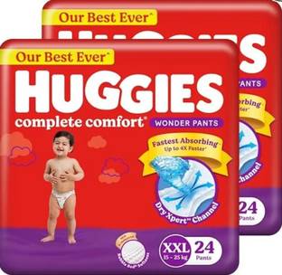 Huggies Complete Comfort Wonder Pant, India's Fastest Absorbing Diaper (24 X 2) - XXL