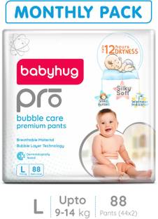 babyhug Pro Bubble Care Pant Style Diapers Large - 44 Pieces - (Pack of 2) - L
