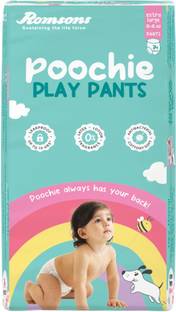 Romsons Wetness Indicator | Cottony Poochie Play Baby Diaper Pants| 12-17 Kg |Soft - XL