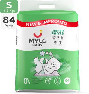 MYLO Baby Diaper Pants|Super Absorbent with Aloe Vera|Leak Proof|Anti Rash|Jumbo Pack - S