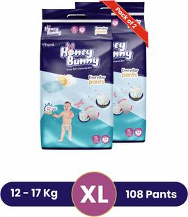 HONEY BUNNY Baby Diaper Pants with bubble top sheet| Extra Soft | 12 Hour protection - XL