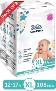 Jr. Sr. Baby Diaper Pants with Advanced Leak Protection | Soft & Comfortable | Pack of 2 - XL