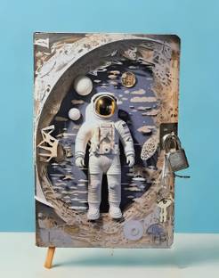 TECHNOCHITRA Secret Space Astronaut Diary with Lock and Key A5 Notebook Ruled 180 Pages
