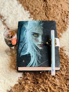 NIZAM HANDICRAFT White girl Printed Diary Notebook With Lock Clasp For Gift/Office A5 Diary 200 200 Pages