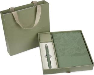 Diaro Premium Journal with Pen, Floral Embossed Notebook and Matching Carry Bag A5 Gift Set Ruled 176 Pages