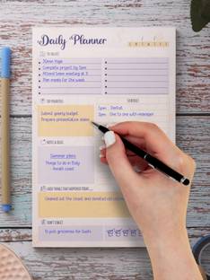 Doodle To Do List Undated Daily Planner with 50 Tear-Off 90 GSM Planning Sheets A5 Note Pad | Perfect Checklist for Daily Tasks Schedule for Office, Home & School | 50 Pages