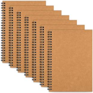 LABUK 7 Pack Spiral Notebook 100 Pages Journal A5 Notebook Unruled 100 Pages