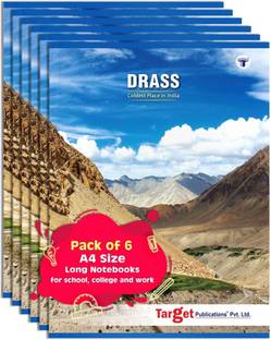 Target Publications Single Line (164 Ruled Pages) | Soft Cover | 20 cm x 28 cm Approx | Writing book with Page Numbers | For School, College and Office Use | Pack of 6 Books | GSM 58 Regular Notebook Ruled Pages 140 Pages