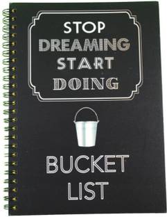 Nourish Bucket List - Stop Dreaming & Start Doing Plain Pages Big A4 Diary Unruled 75 Pages