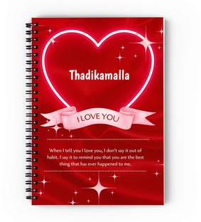 GIFTUATION Love Thadikamalla /spiral diary & gift for couples A5 Diary Unruled 140 Pages