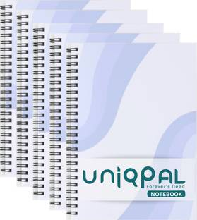UNIQPAL Set of 5 A4 Notebook Unruled Plain Page 200 Pages