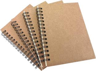 TWONE Spiral Notebook Joural,Wirebound Sketch Book NotePad Diary Memo Planner A6 Notebook Blank 120 Pages