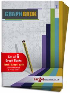 Target Publications Graph Books | Graph Paper with 1 cm Squares | Maths Graph Sheets | Pack of 6 Regular Notebook Ruled 56 Pages