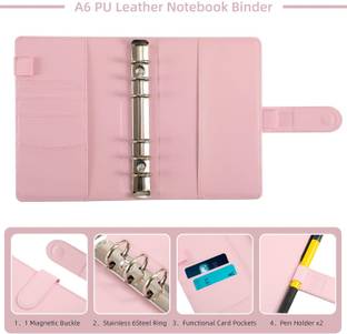 JITAHARAY File Folder Ring Binder Notebook Set A6 Diary Single Ruled 50 Pages