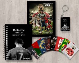 craft maniacs CR7 FOOTBALLER GIFTING COMBO A5 Notebook RULED 120 Pages