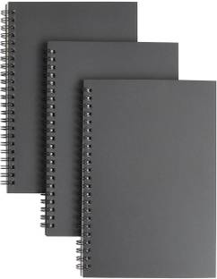 INNAXA A5 Spiral Notebooks Blank Pages,Black Cover Journal, diary A5 Notebook Blank 100 Pages