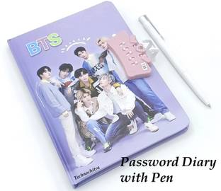 TECHNOCHITRA Rockstars Printed Password Secret Lock Diary with Ball Pen A5 Diary Single 80 Pages