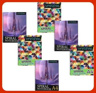UNIQPAL SET OF 6 A4 Notebook UNRULED 200 Pages