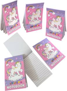 Le Delite 5 piece Cartoon unicorn small notepads Pocket-size Memo Pad ruled 30 Pages