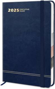 Jhingalala Hard Bound Leather Cover Executive Diary 2025 with Dates and Monthly Planner A5 Diary Ruled 344 Pages