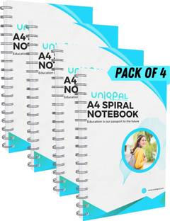 UNIQPAL Spiral-Bound Notebook, A4 Notebook Unruled, 200 Pages