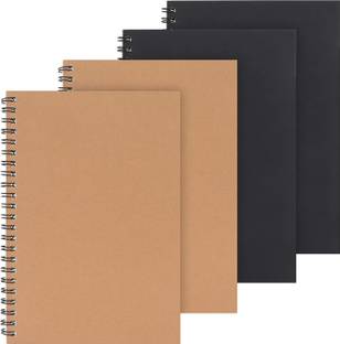 TWONE A5 Spiral Notebook,4 Pack Kraft Cover Ruled Journals Notebooks A5 Notebook Ruled 100 Pages