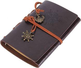 RIANZ Vintage Leather Writing Journal Notebook, Spiral Blank Notepad Sketchbook A6 Journal NO 100 Pages