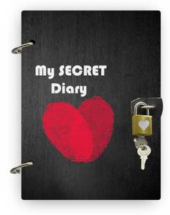 DI-KRAFT Wooden cover Secret Diary With Lock Handmade and ring lock pattern A5 Diary Unruled 160 Pages