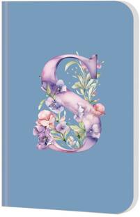 Raptech Premium Soft Bound Notebook Diary for Girls, Women Floral Design (Initial S) A5 Diary Unruled 144 Pages