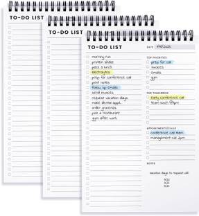 TTWONE Weekly To Do List Spiral Planner Pad,Desk Notepad with Multiple Sections B5 Note Pad Undated Planning Notebook Checklist, ToDo Agenda Plan 60 Pages