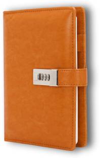 White Wings Brown Diary with Lock, Size 6 ny 8 inch or with Combination Password Journal A5 Diary Ruled 200 Pages