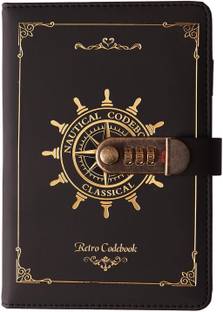 JITAHARAY PU Leather Diary with Combination Lock(Nautical Pattern) A5 Diary Running 200 Pages