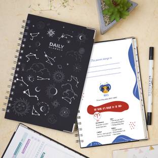 Doodle Zodiac Hard Bound Zodiac Daily A5 Planner Ruled 192 Pages