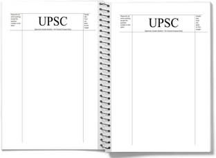 scruton UPSC A4 Notebook SPIRAL Mains Answer Writing Booklet, 70 GSM Premium quality (transparent cover) 200 Pages