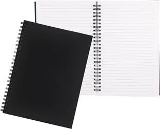 TWONE 2 Pack College Ruled Notebook, Soft Black Cover Spiral Notebook A5 Notebook Ruled 100 Pages