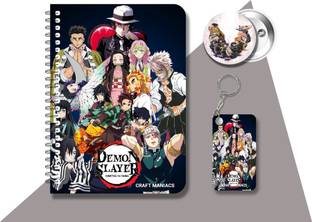 craft maniacs demon s DIARY + keychain + badge A5 Notebook RULED 160 Pages